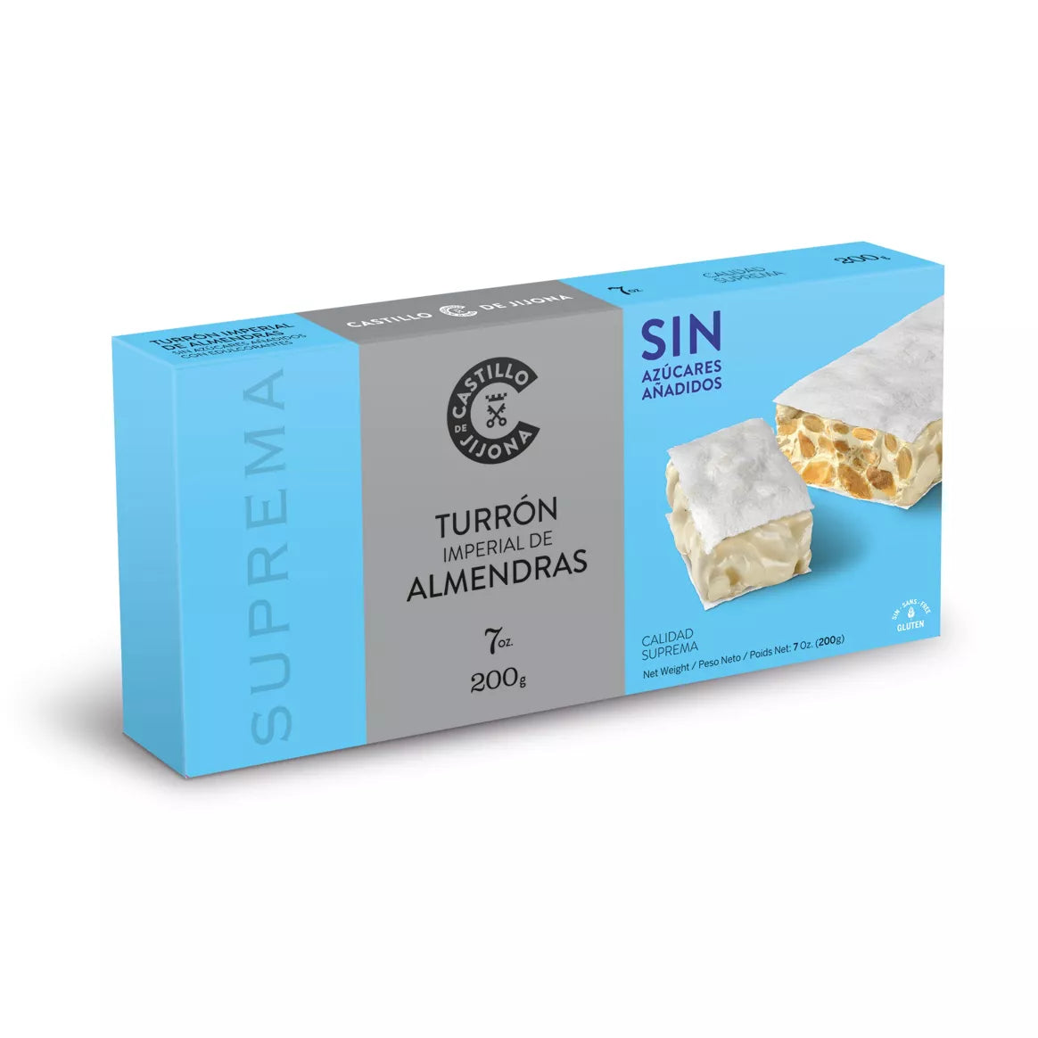 Turrón aux amandes sans sucres 200g – Castillo de Jijona