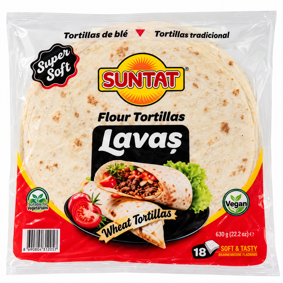 Tortillas de blé Lavaş 630 g (18 pièces) – Suntat