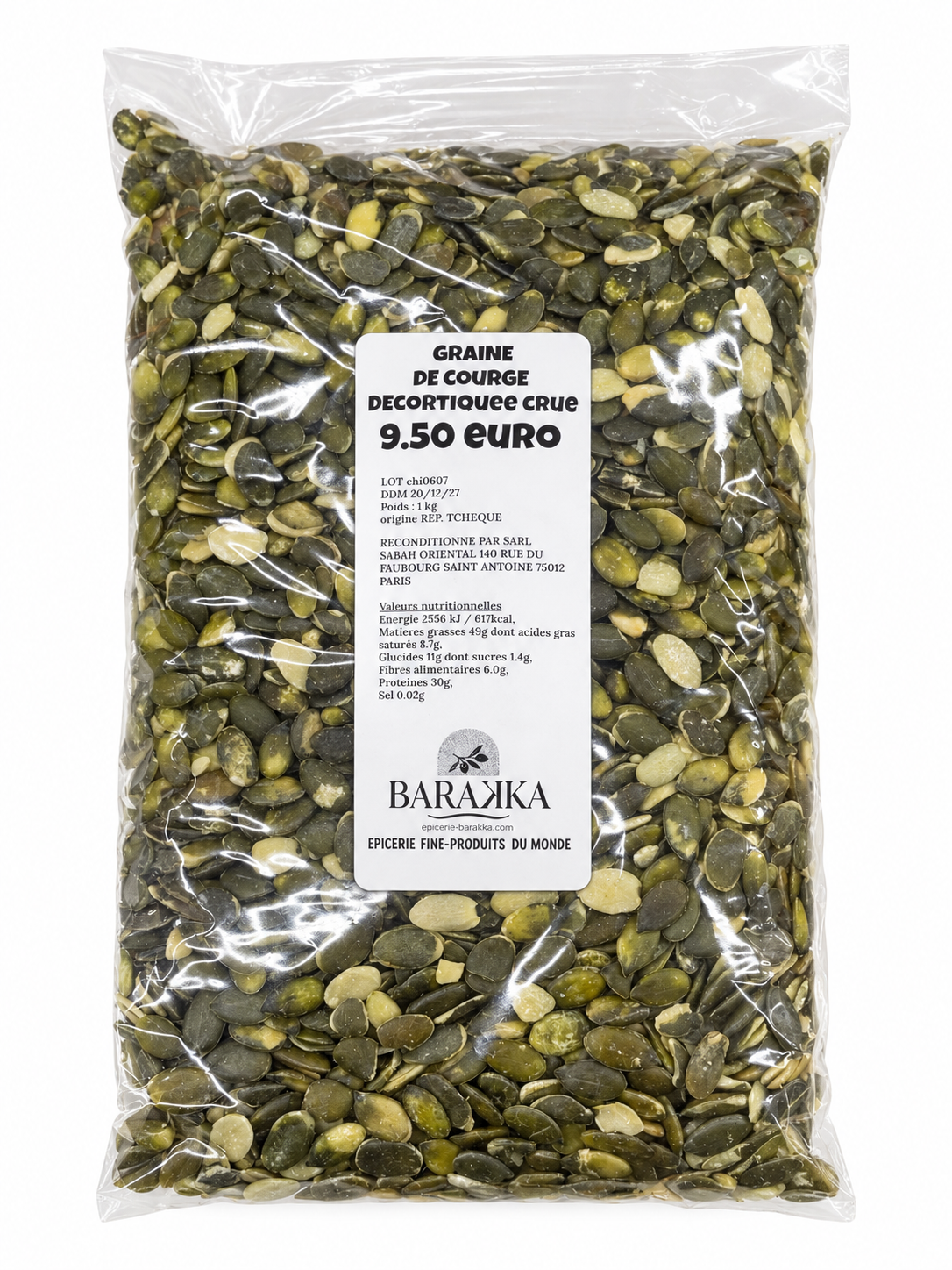 Graine de courge décortiquées 1 kg - Épicerie Barakka