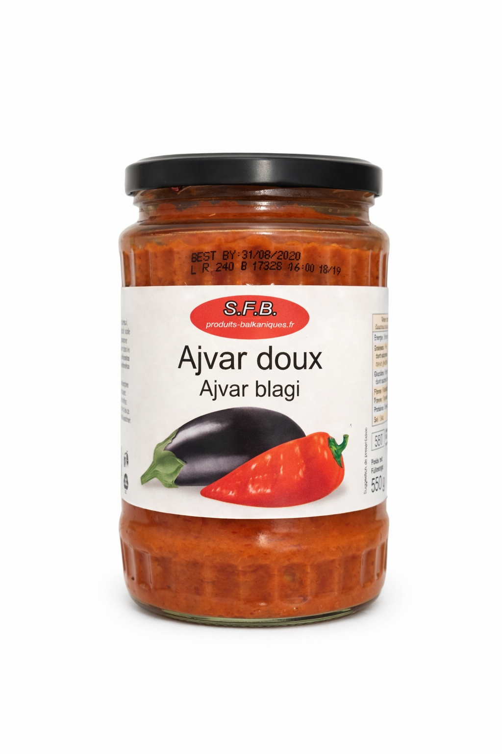 Ajvar Doux 580g - SFB - Epicerie Barakka