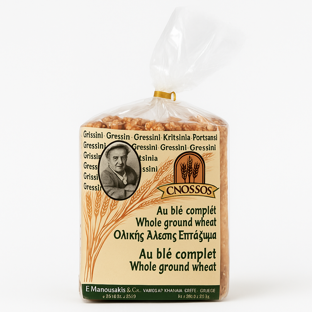 Gressins Grecs au Blé Complet 250g – Cnossos