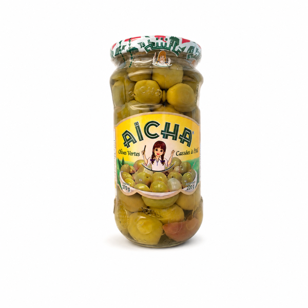 Olives Vertes à l’Ail 37 cl – Aïcha