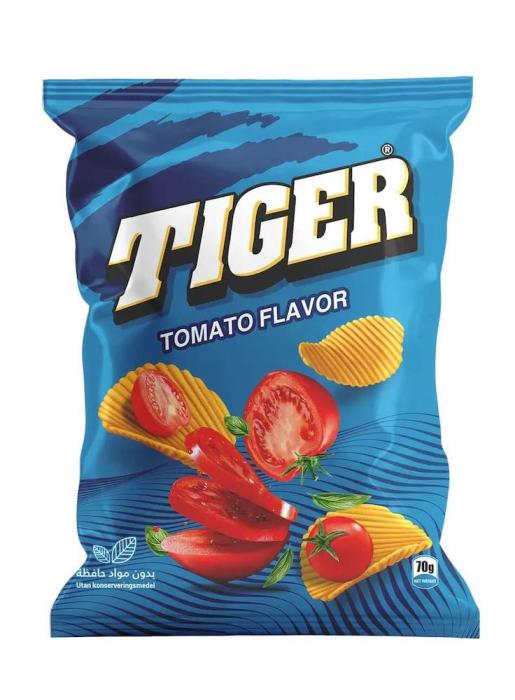 Chips saveur tomate 70g – Tiger