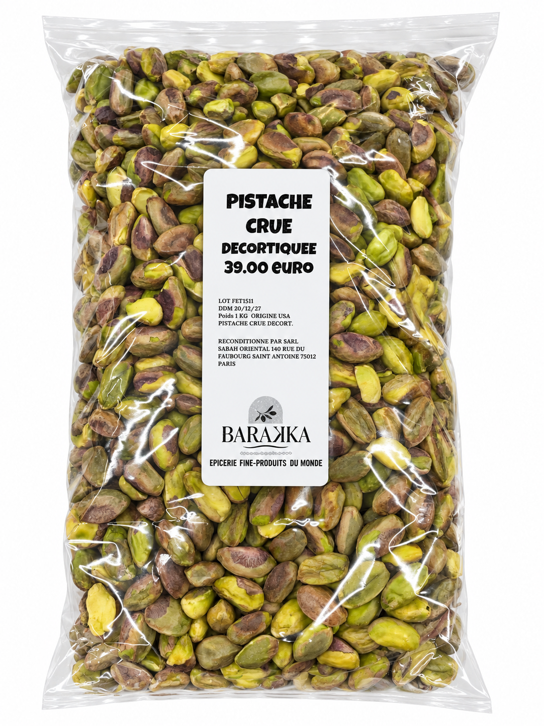 Pistache crue décortiquée 1kg - USA