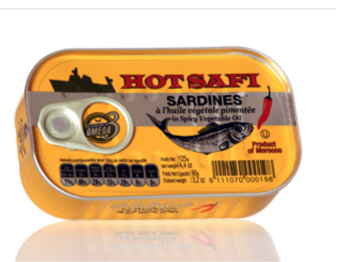 Sardine du Maroc pimentée a l’huile 125g - Epicerie Barakka