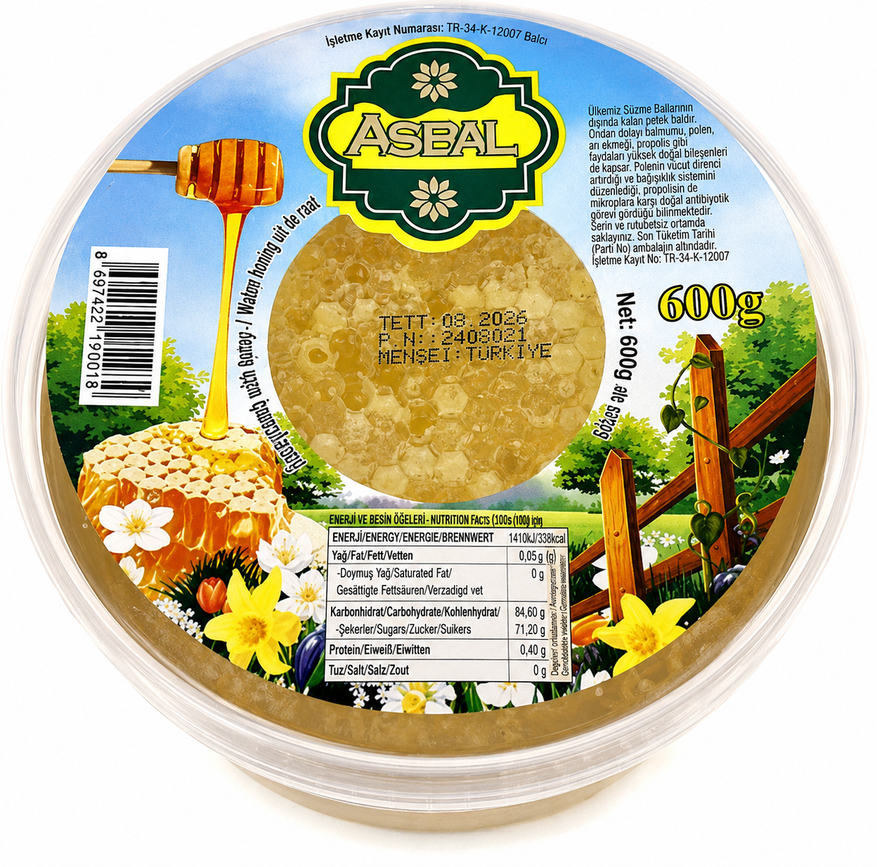 Rayon de miel et sirop avec rayon 600g - ASBAL