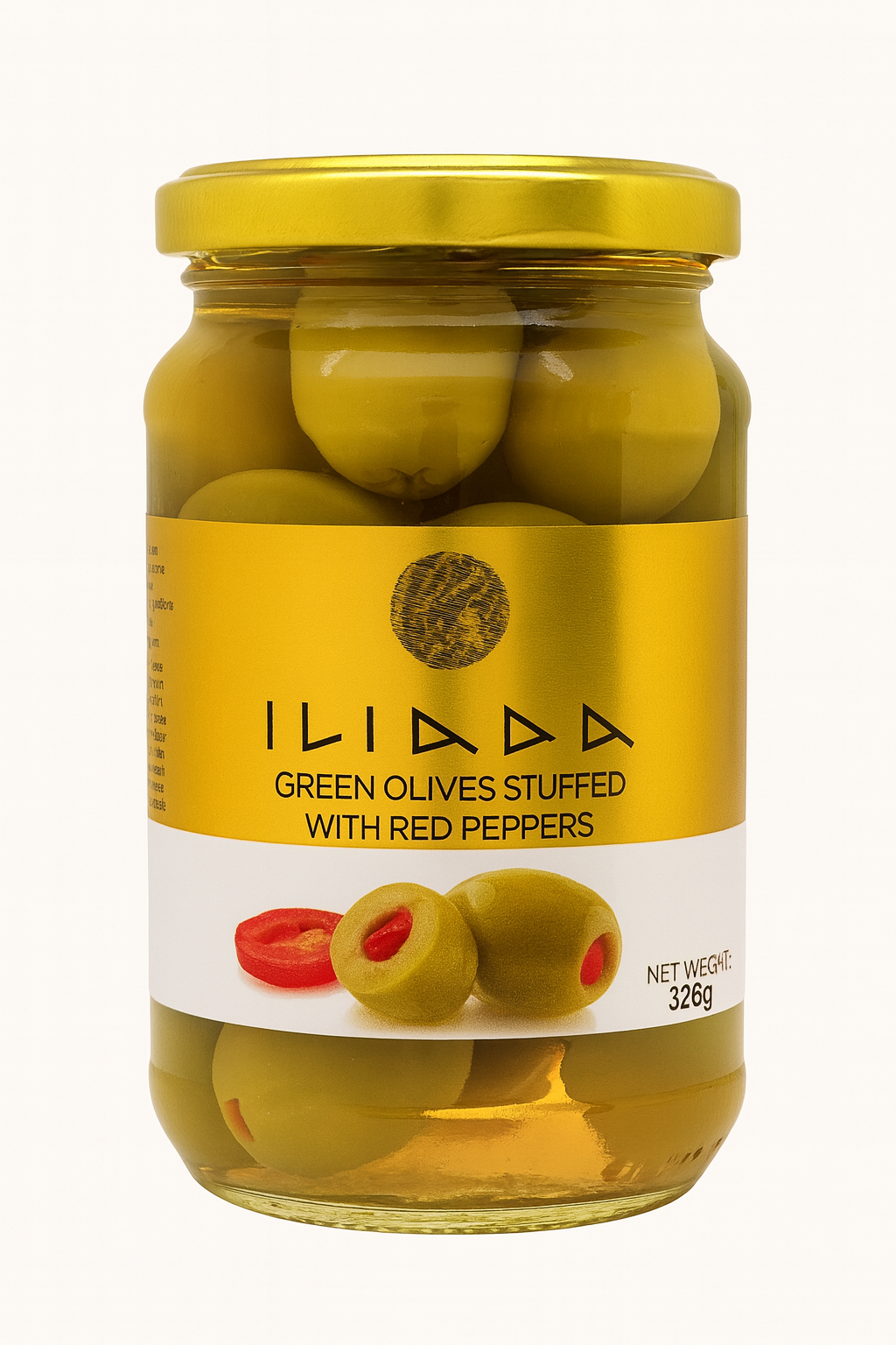 Olives vertes farcies Poivrons Iliada 370g