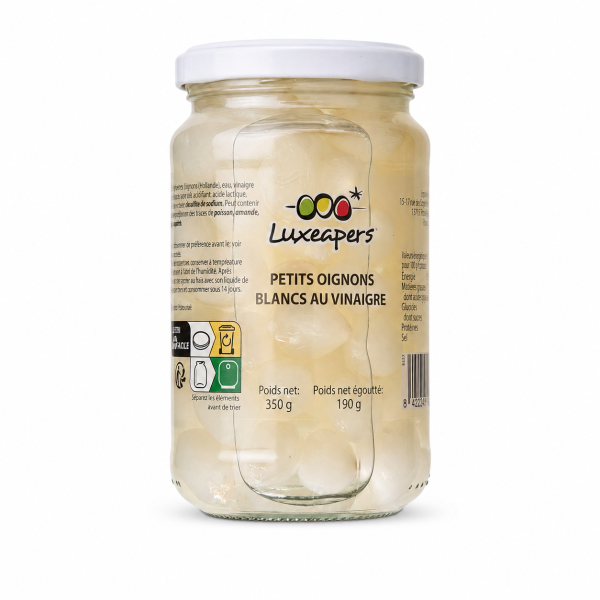 Petits oignons blancs au vinaigre 37 cl – Luxeapers