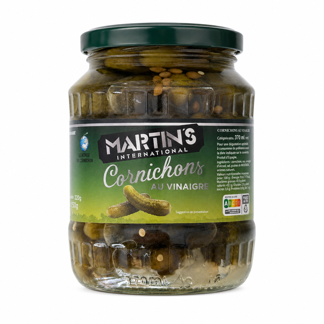 Petits cornichons au vinaigre 37cl - Martin’s