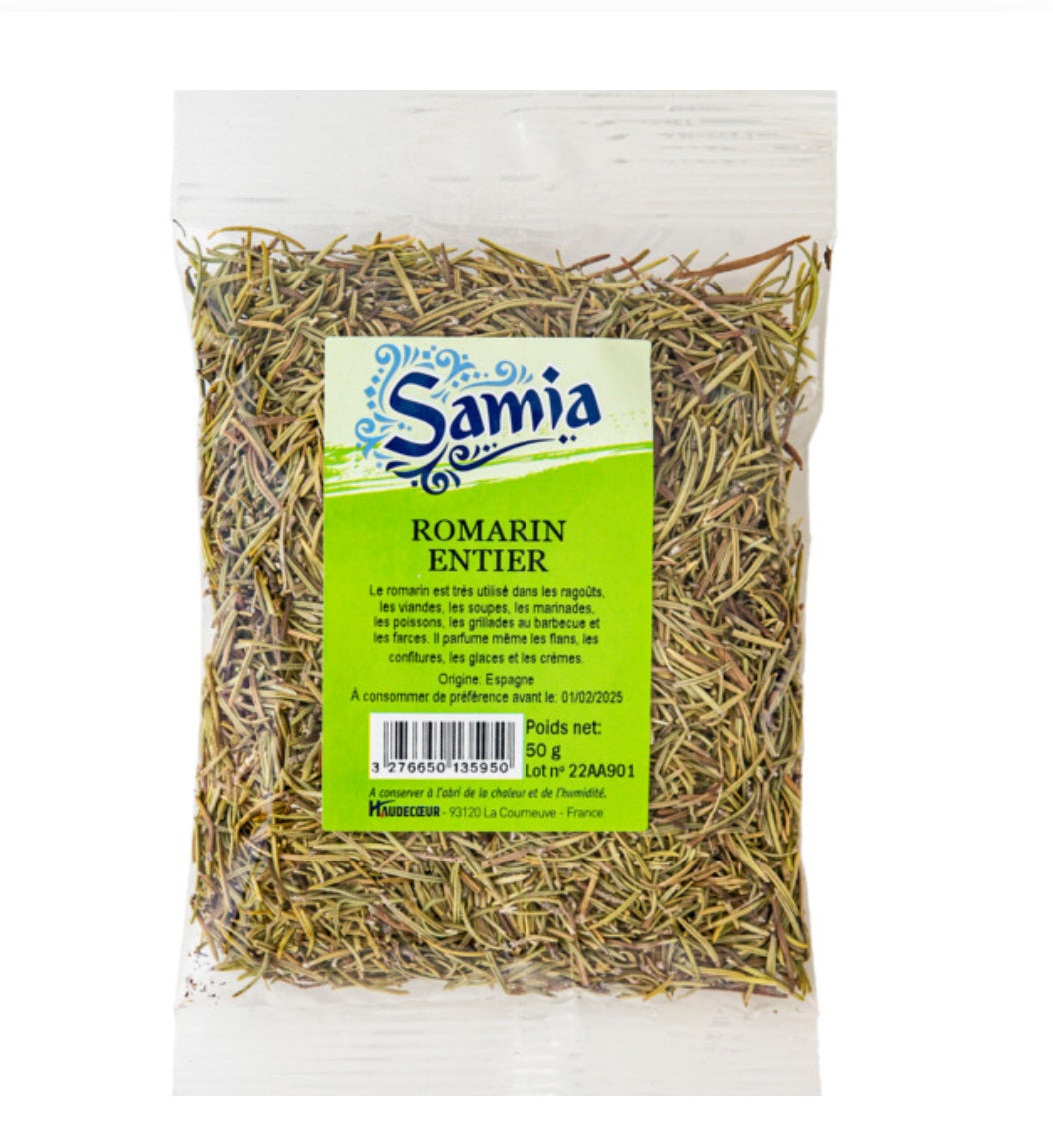 Romarin entier sec 50g - Epicerie Barakka