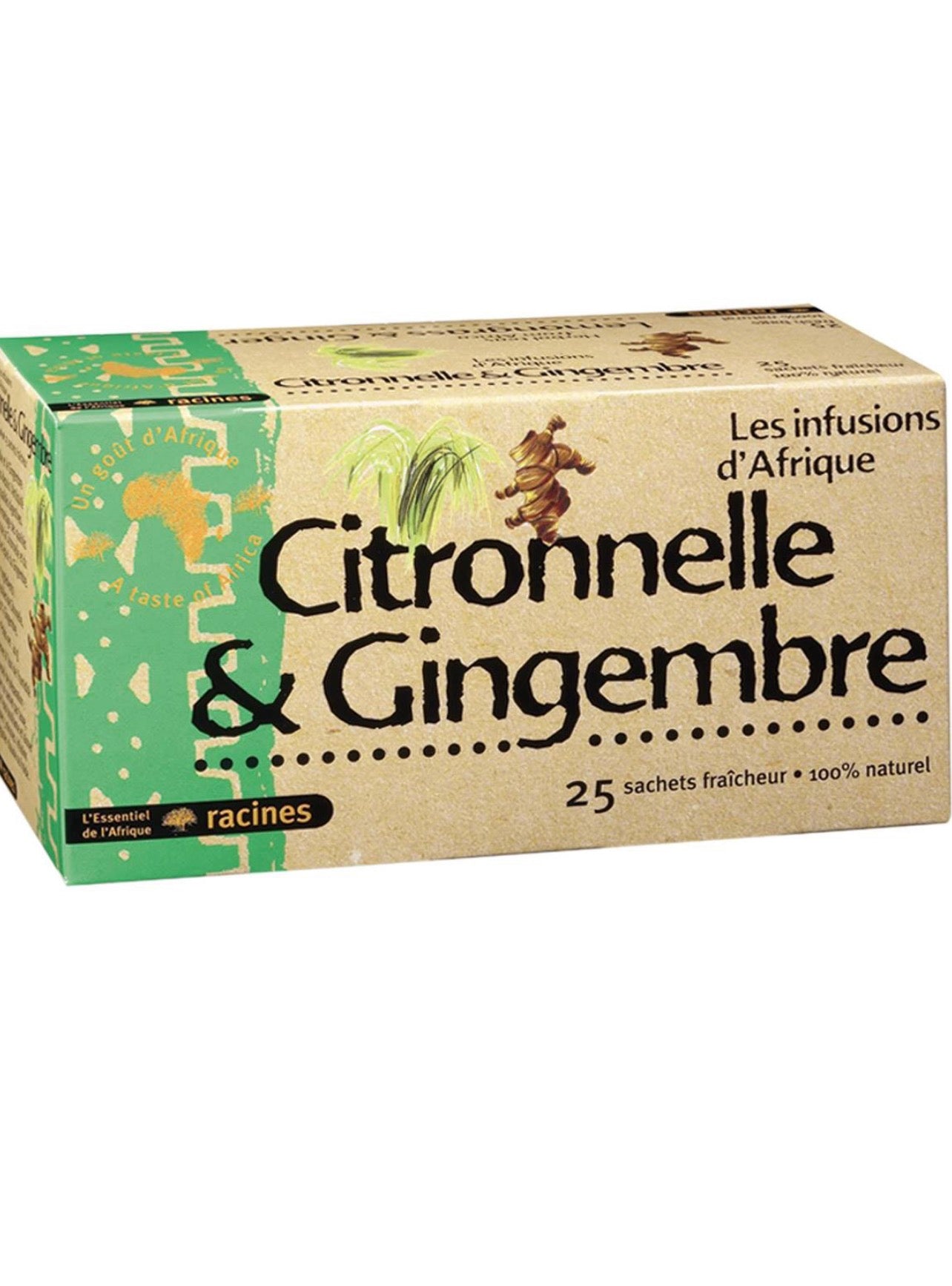 Infusion citronnelle et gingembre 25 sachets - Racines