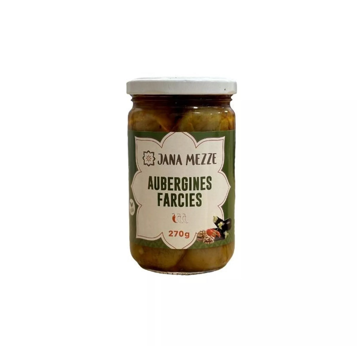 Aubergines Farcies aux Noix – Makdous 270 g - Epicerie Barakka