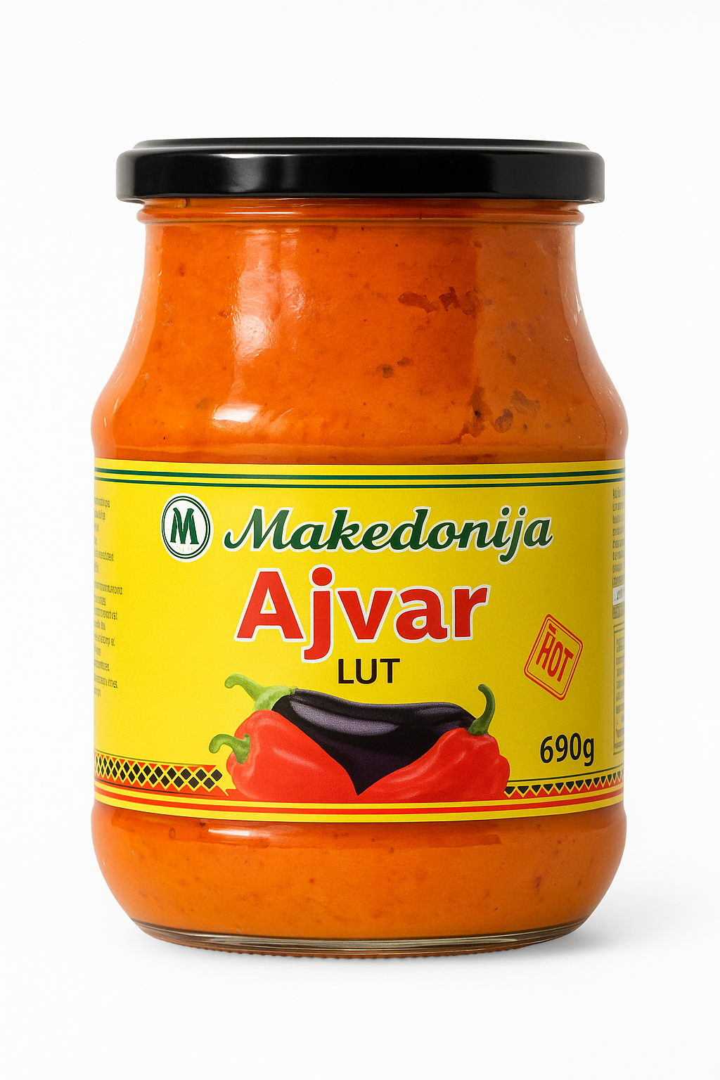 Ajvar piquant « lut » 690g - Epicerie Barakka