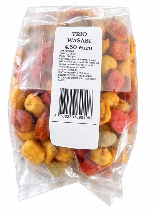 Trio Arachides Enrobés Wasabi - 300g - Epicerie Barakka