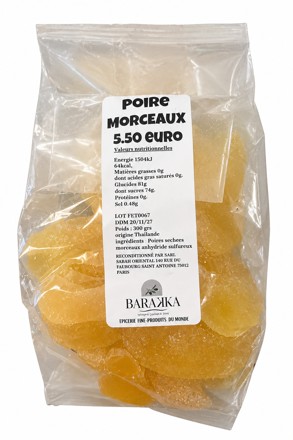 Poire séchée morceaux  - 300g - Epicerie Barakka