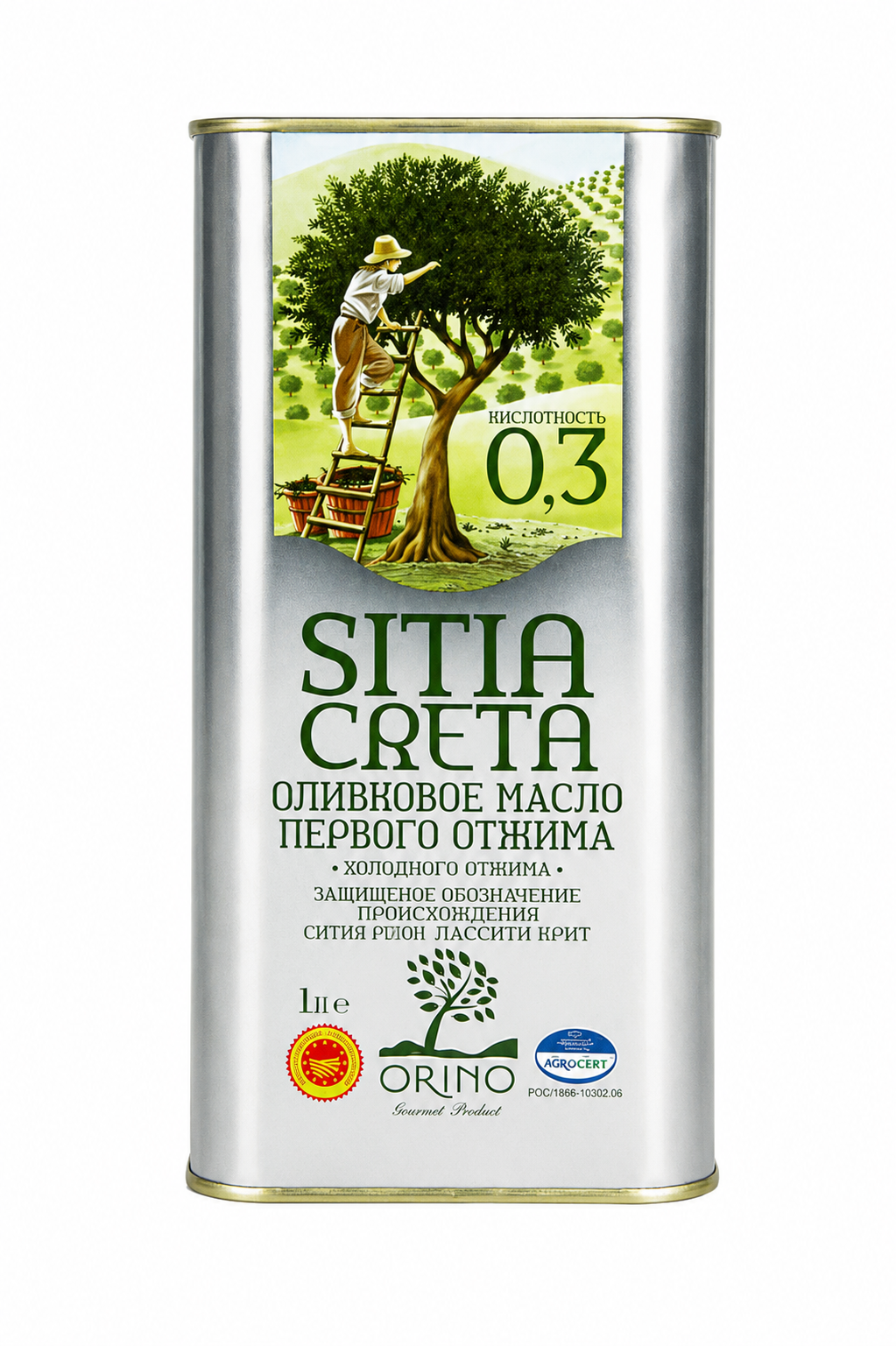 Huile d'Olive Extra Vierge 0.3% 1L bidon - Sitia Creta