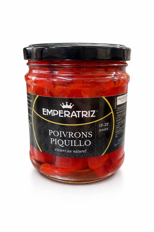 Poivrons Piquillo entiers au naturel 425g – Emperatriz