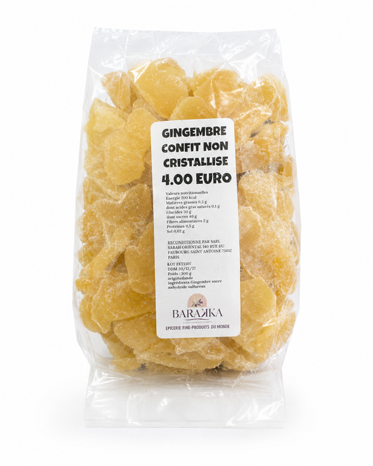 Gingembre confit en lamelles non cristallisées – 300g