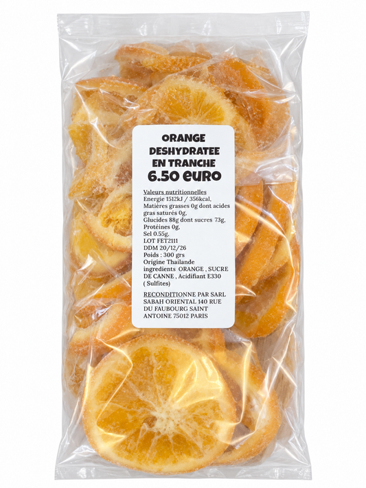 Orange Déshydratée en Tranches 300g – Thaïlande - Epicerie Barakka
