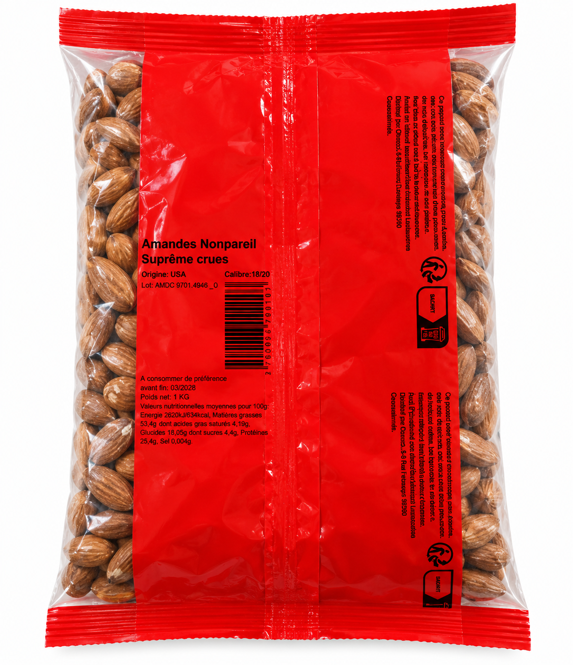 Amande Crue 1 Kg "Non Pareil" – Californie - Epicerie Barakka