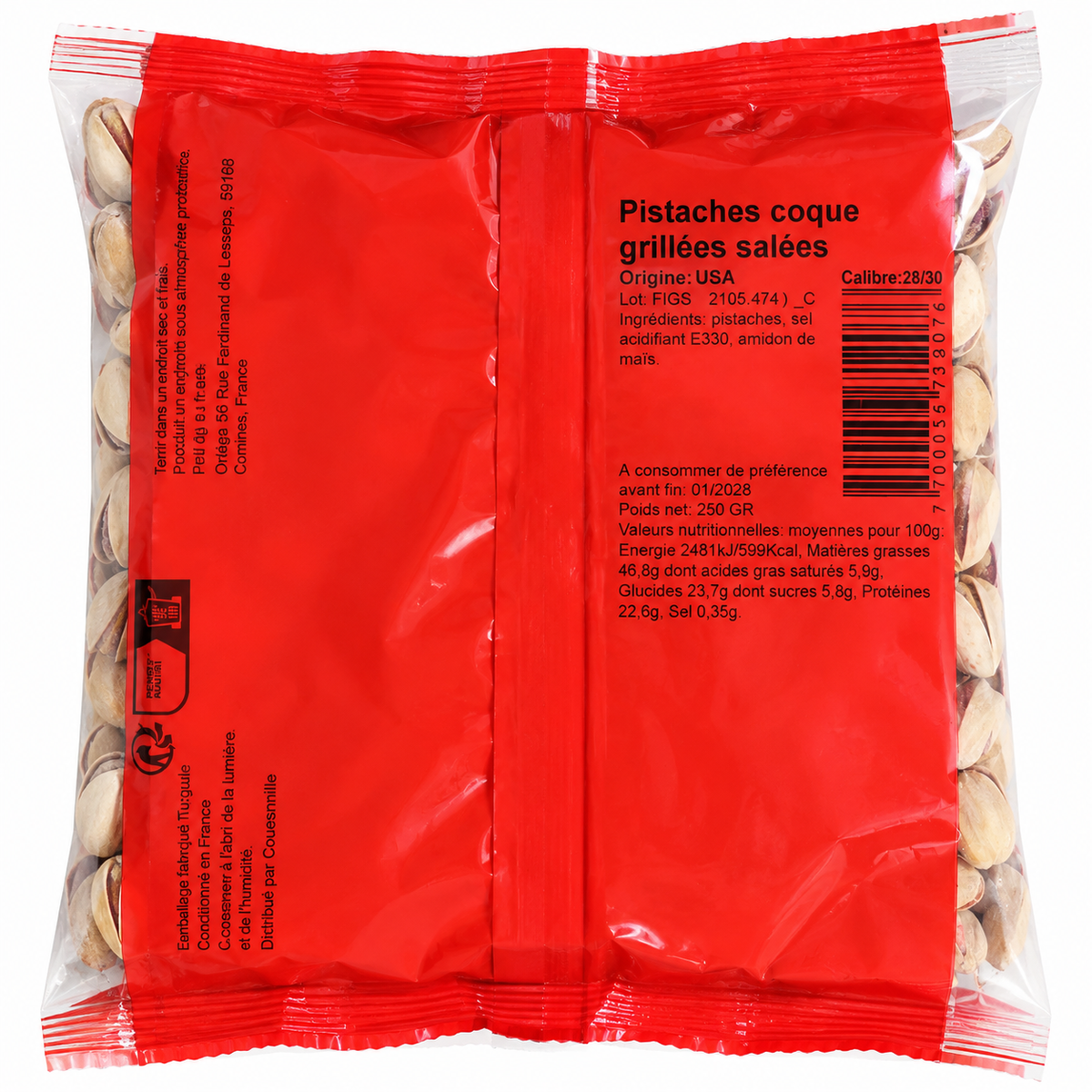 Pistaches grillées salées 250g - O’Régal - Epicerie Barakka