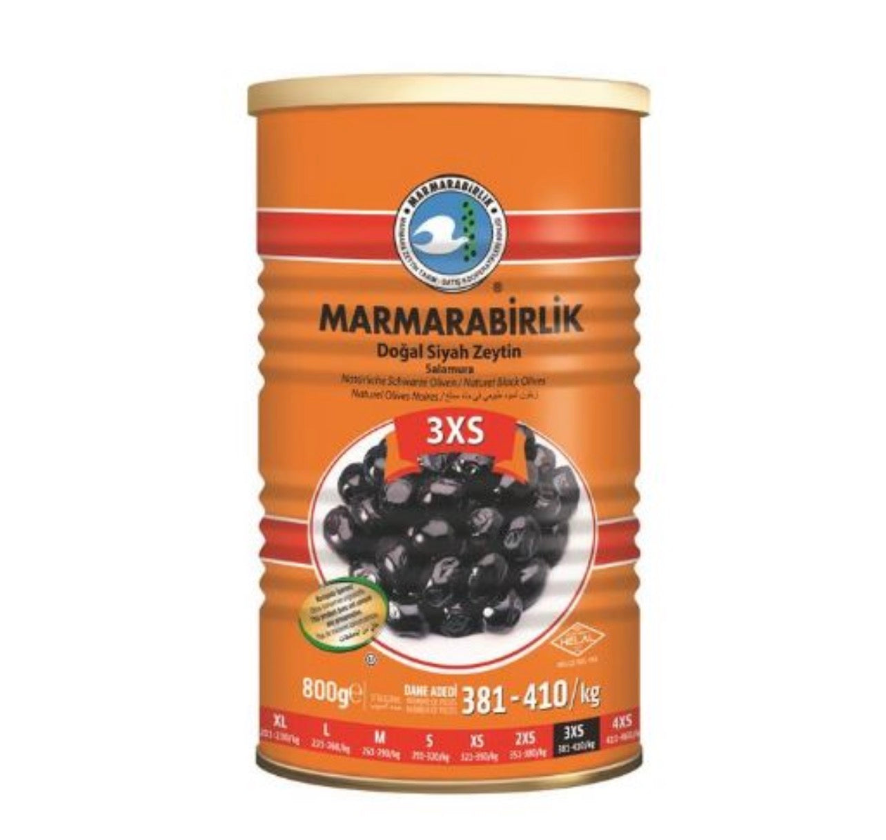 Olives noires naturelles 3XS 800 g - Marmarabirlik