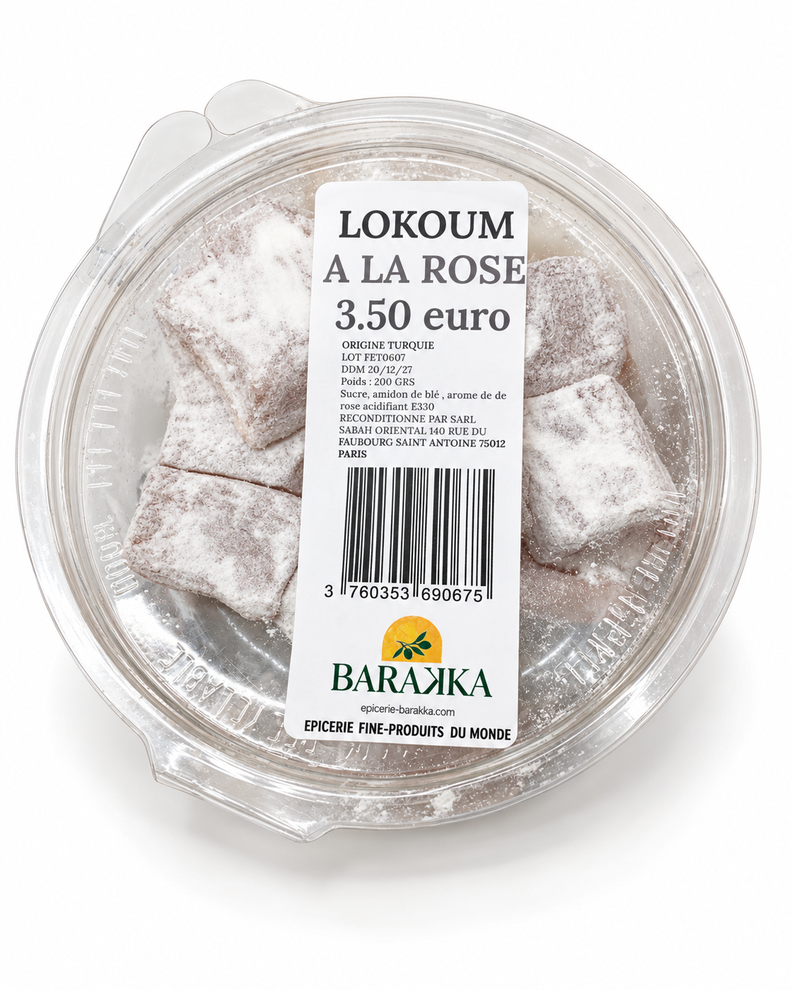 Lokoum à la rose 200g - Epicerie Barakka