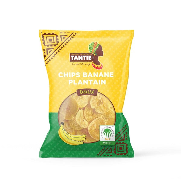 Chips de banane plantain douces 85g Tantie