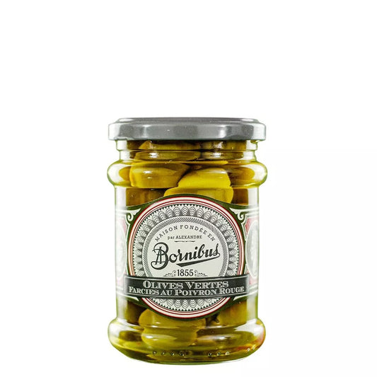 Olives vertes farcies au poivron rouge Bornibus 270 g