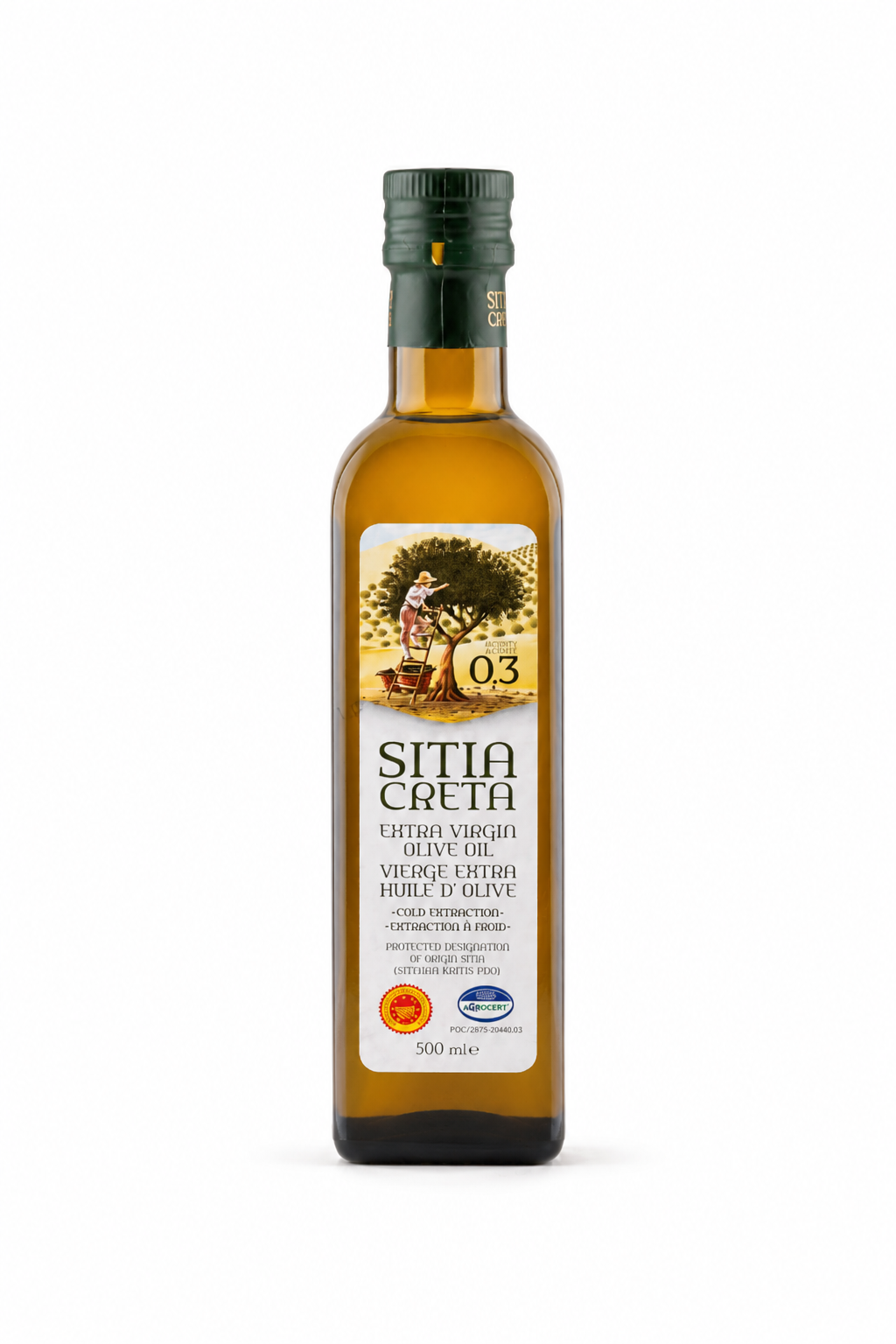 Huile d’Olive Extra Vierge 0.3% 500ml – Sitia