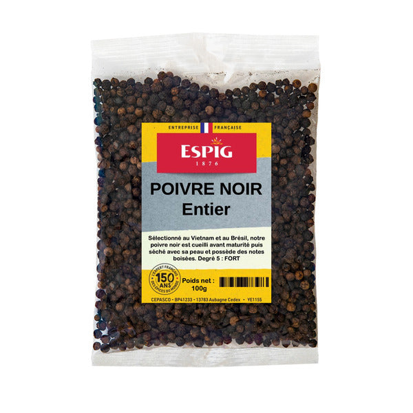 Poivre noir entier 100 g - Espig - Epicerie Barakka