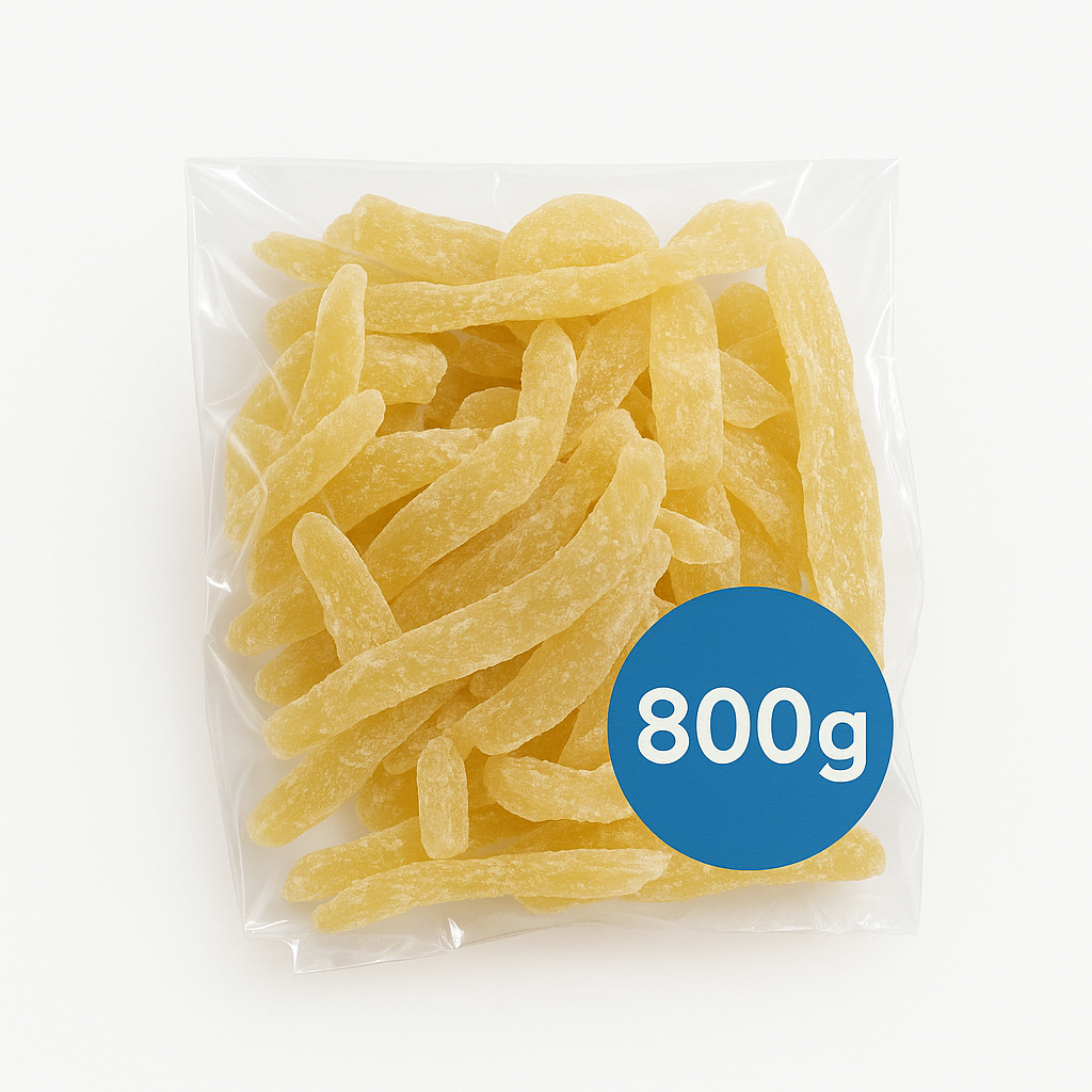 Lamelle de Gingembre confit sans enrobage de sucre cristalisé 800g