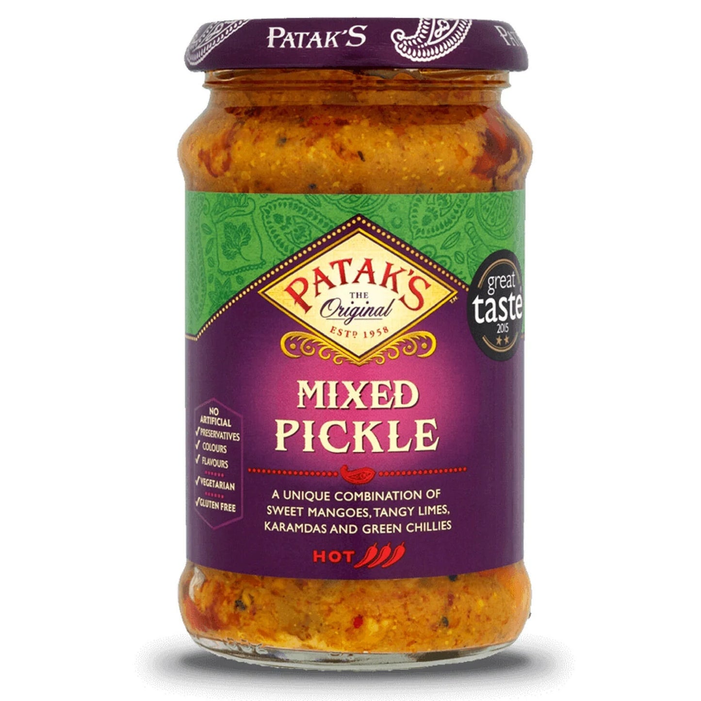 Pickle Mélangé Épicé 283 g – Patak’s Original - Epicerie Barakka