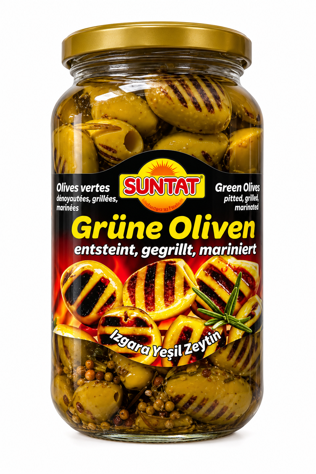 Olives grillées dénoyautées 750g – Suntat