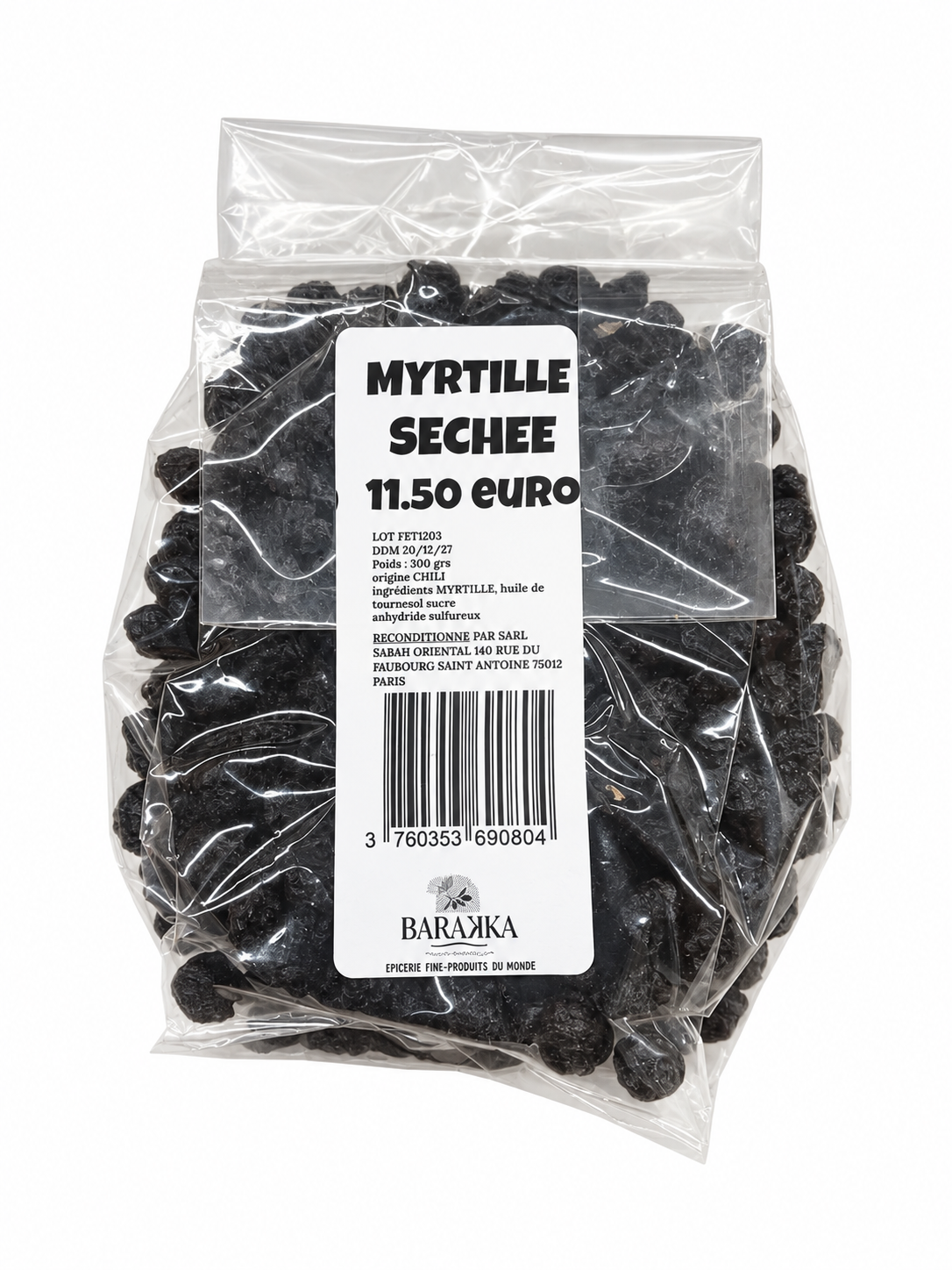 Myrtille Séchée Chili 300 g – Épicerie Barakka
