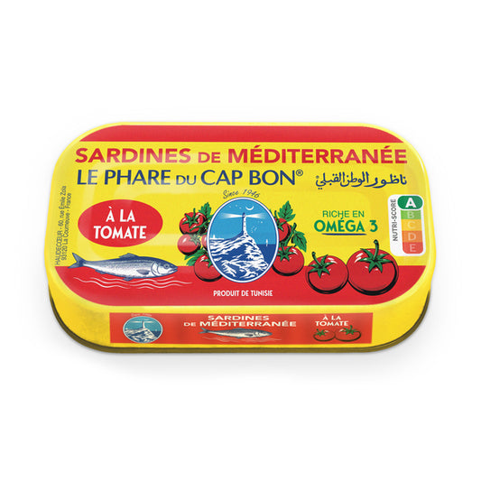 Sardines de Méditerranée à la tomate 110 g – Le Phare du Cap Bon