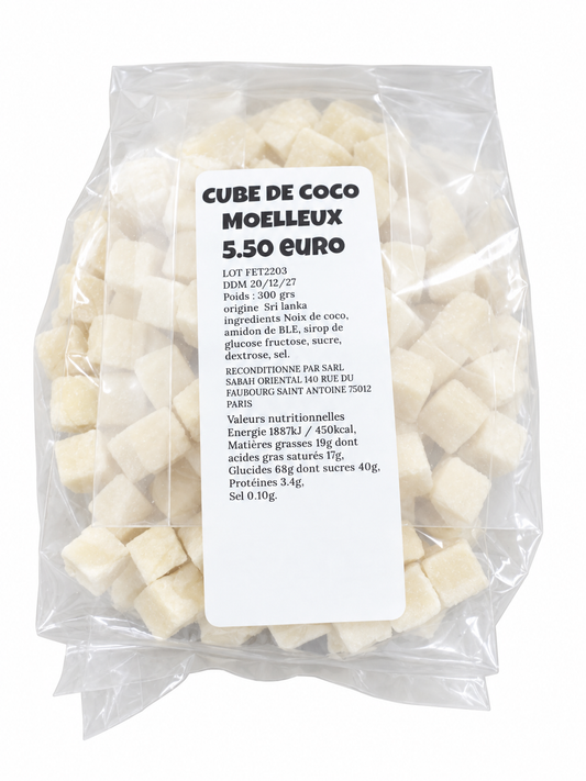 Noix de Coco Moelleux en Cube – 300g - Epicerie Barakka
