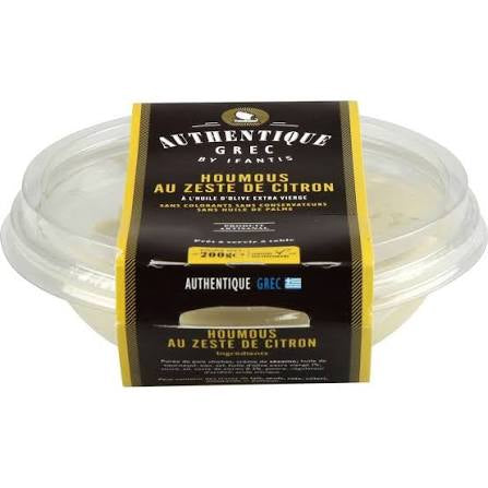 Houmous au zeste de citron 200 g - Authentic Grec