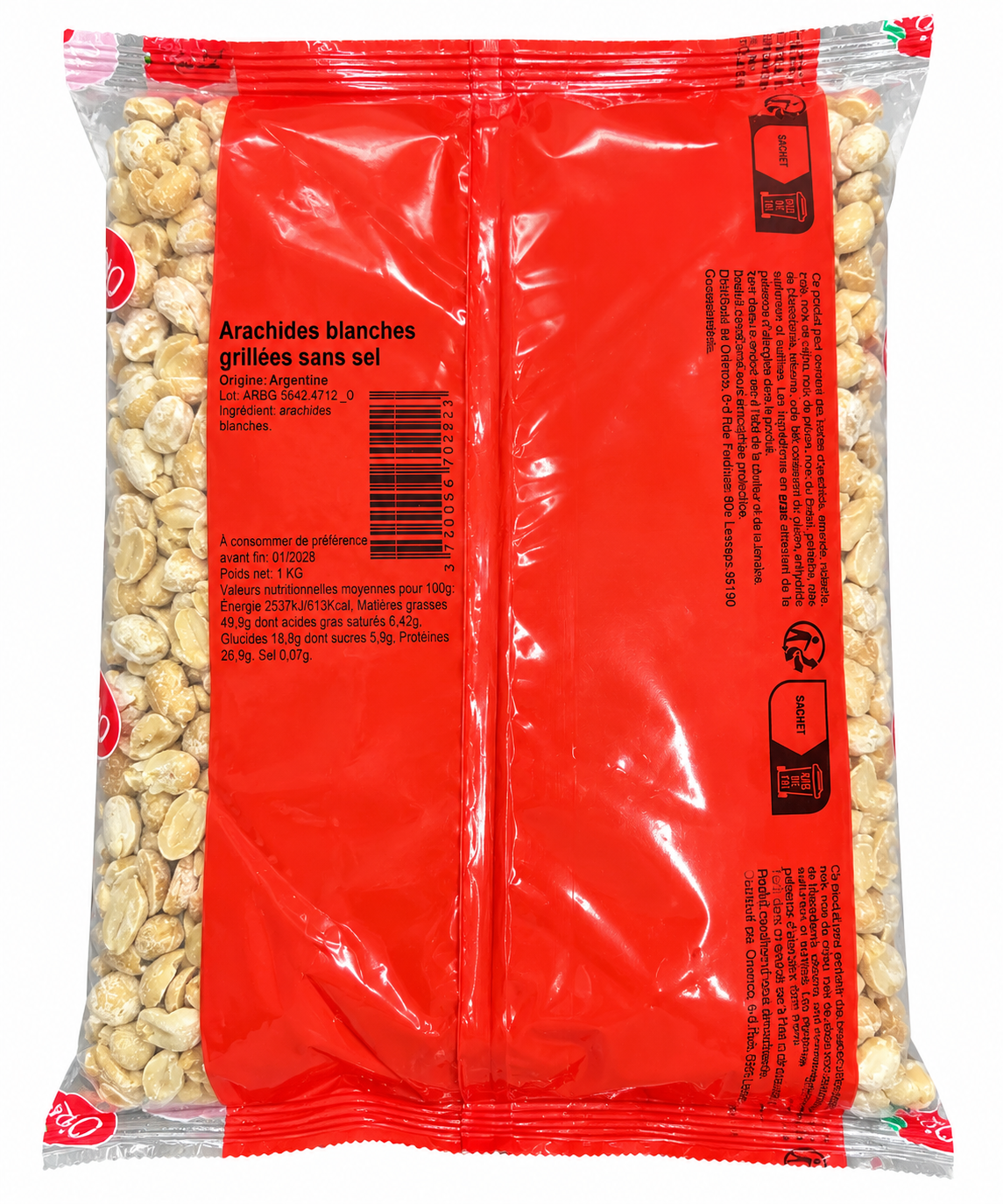 Arachides grillees salées 1 kg - O’régal