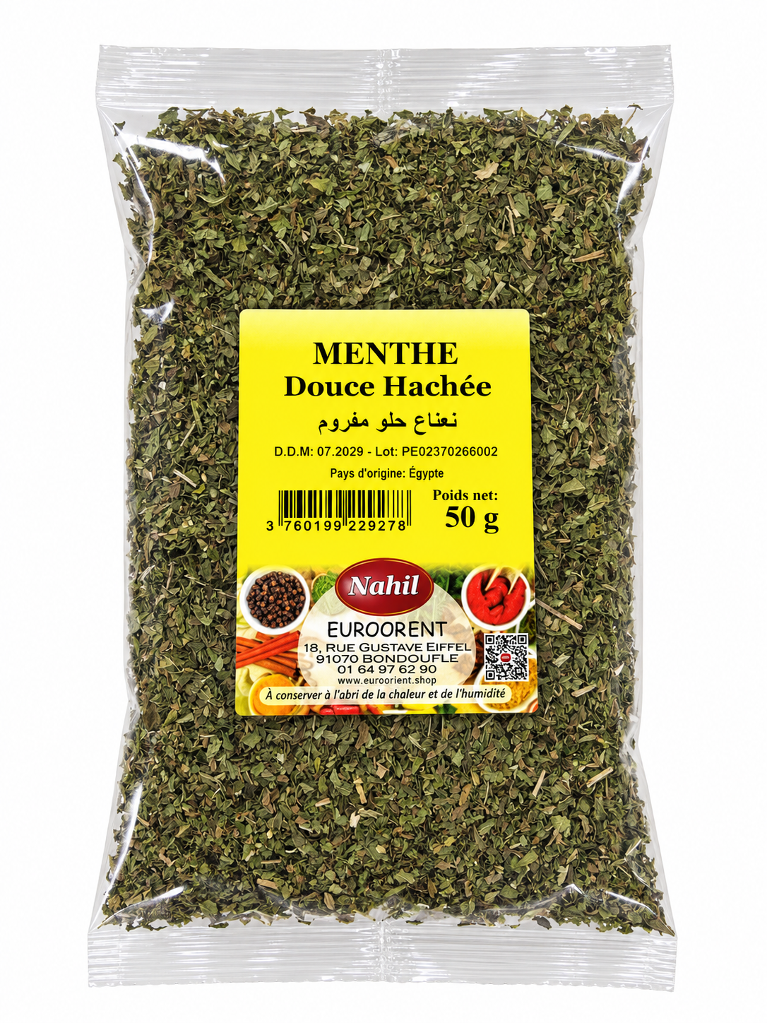 Menthe douce hachée Nahil – 50 g - Epicerie Barakka