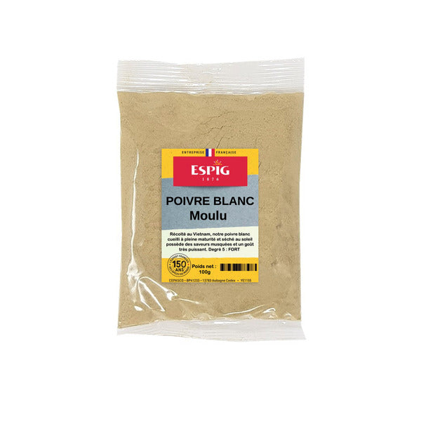 Poivre blanc moulu 100 g - Espig