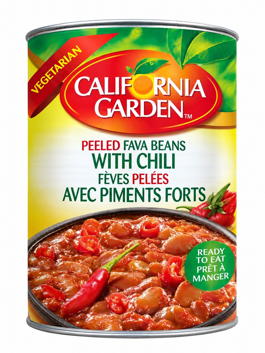 Fèves pelées aux piments forts 400 g – California Garden - Epicerie Barakka