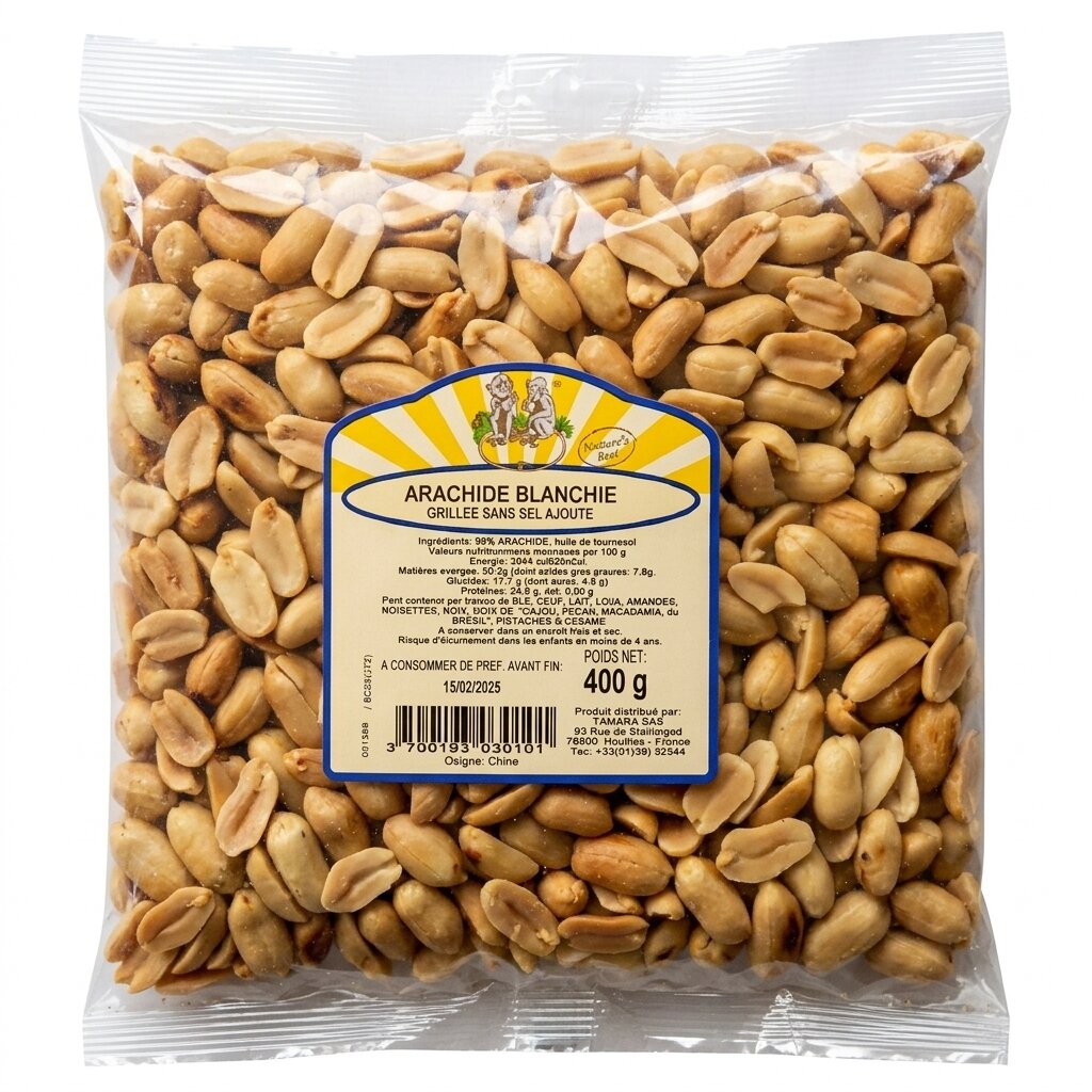 Arachide Grillée Sans Sel 400g - Fruidyllic - Epicerie Barakka