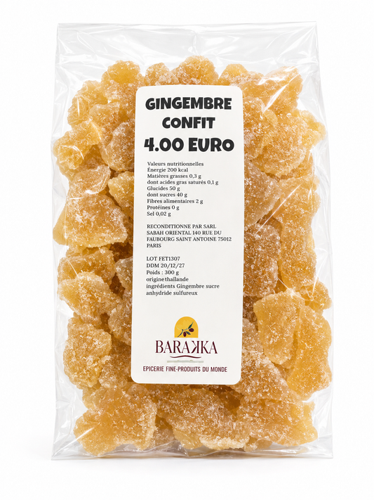 Gingembre confit en cube cristallisées – 300g
