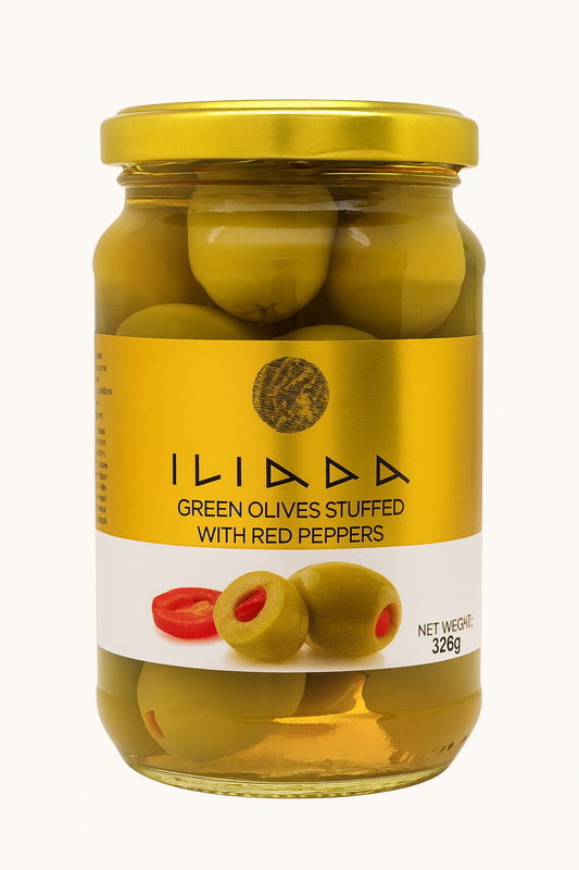 Olives vertes farcies Poivrons Iliada 370g