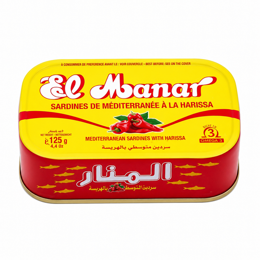 Sardine Harissa 125g Tunisie - El manar - Epicerie Barakka