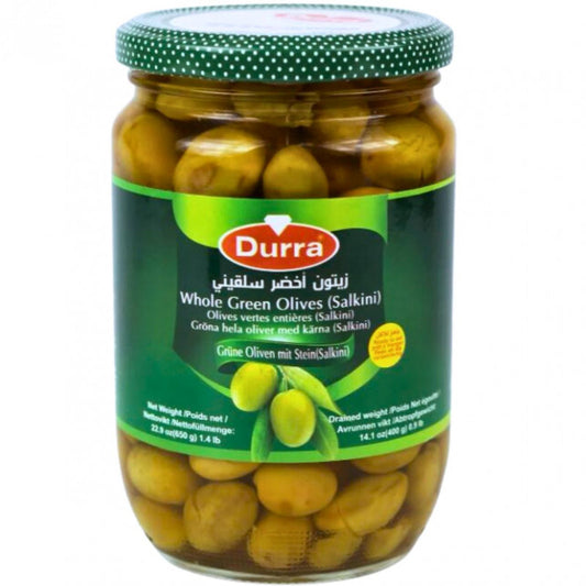 Olives vertes Salkini 650 g – Durra - Epicerie Barakka