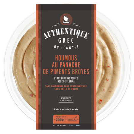 Houmous au panaché de piments broyés 200 g - Authentic Grec