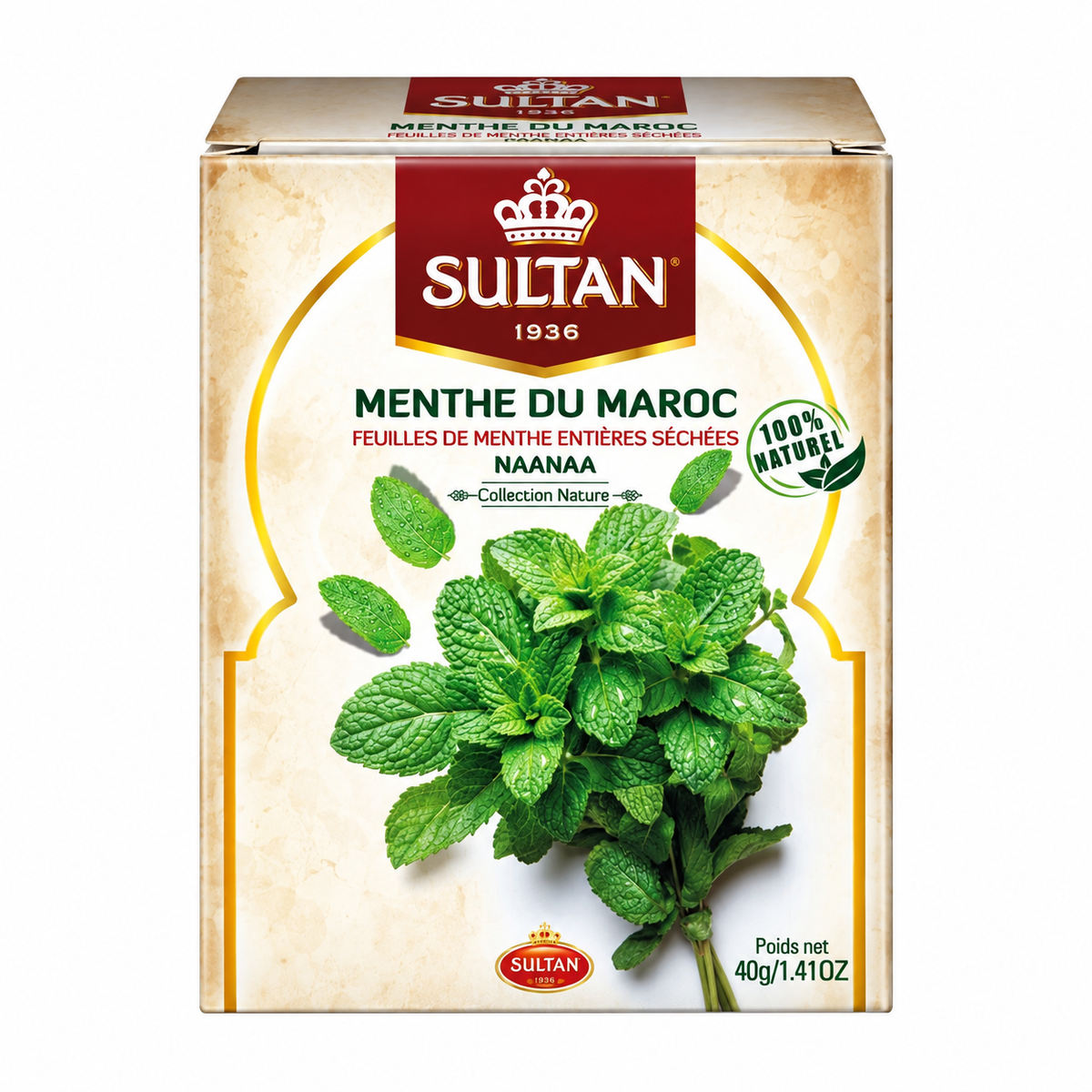 Feuilles de menthe séchées du Maroc 40 g - Sultan - Epicerie Barakka