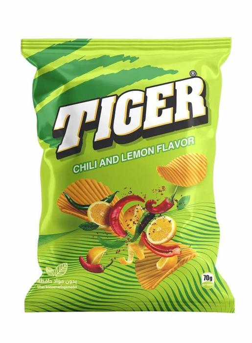 Chips saveur piment & citron 70 g – Tiger - Epicerie Barakka